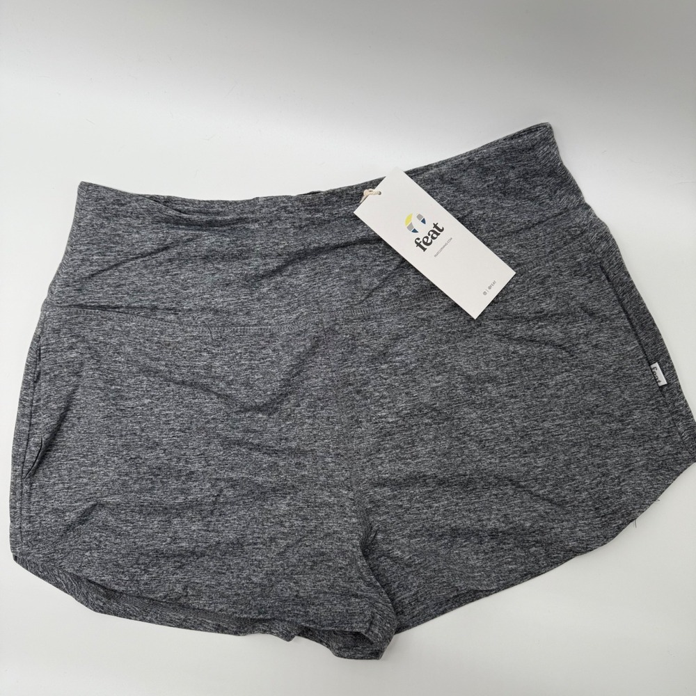 Feat Womens BlanketBlend Move Shorts Heather Gray‎ Medium Athletic Workout Gym